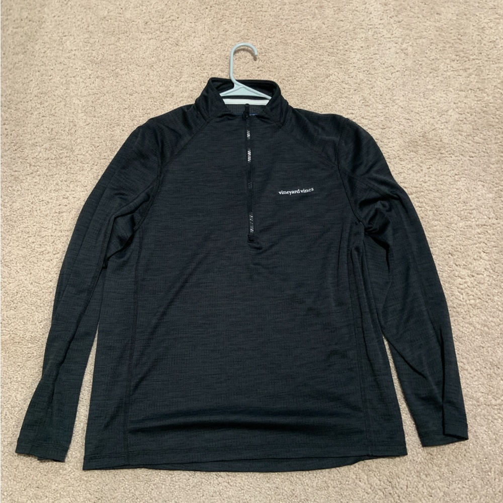 Vineyard Vines Shirt Mens Medium Black Performance Quarter Zip